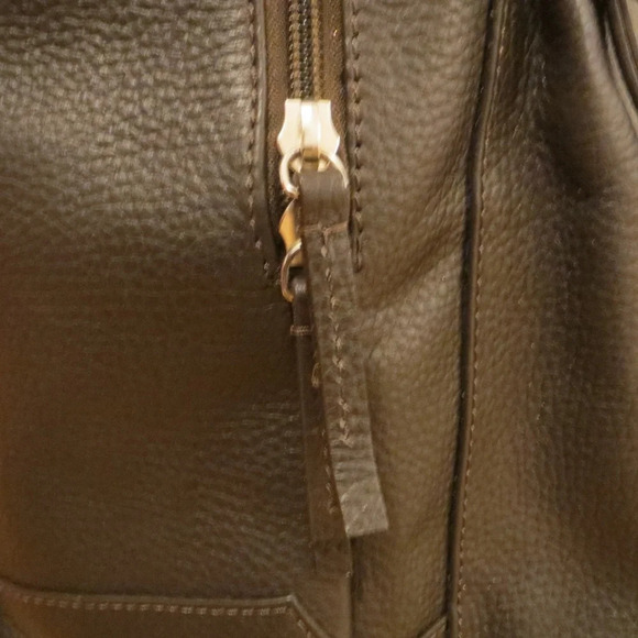 COLE HAAN WAYLAND BROWN LEATHER PEBBLED BACKPACK - Picture 6 of 8